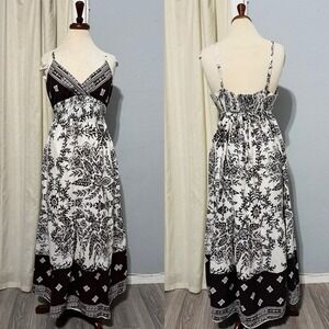 Speed Control New York ~Woman Brown Y2K Floral Tiered Smocked Dress Babydoll L